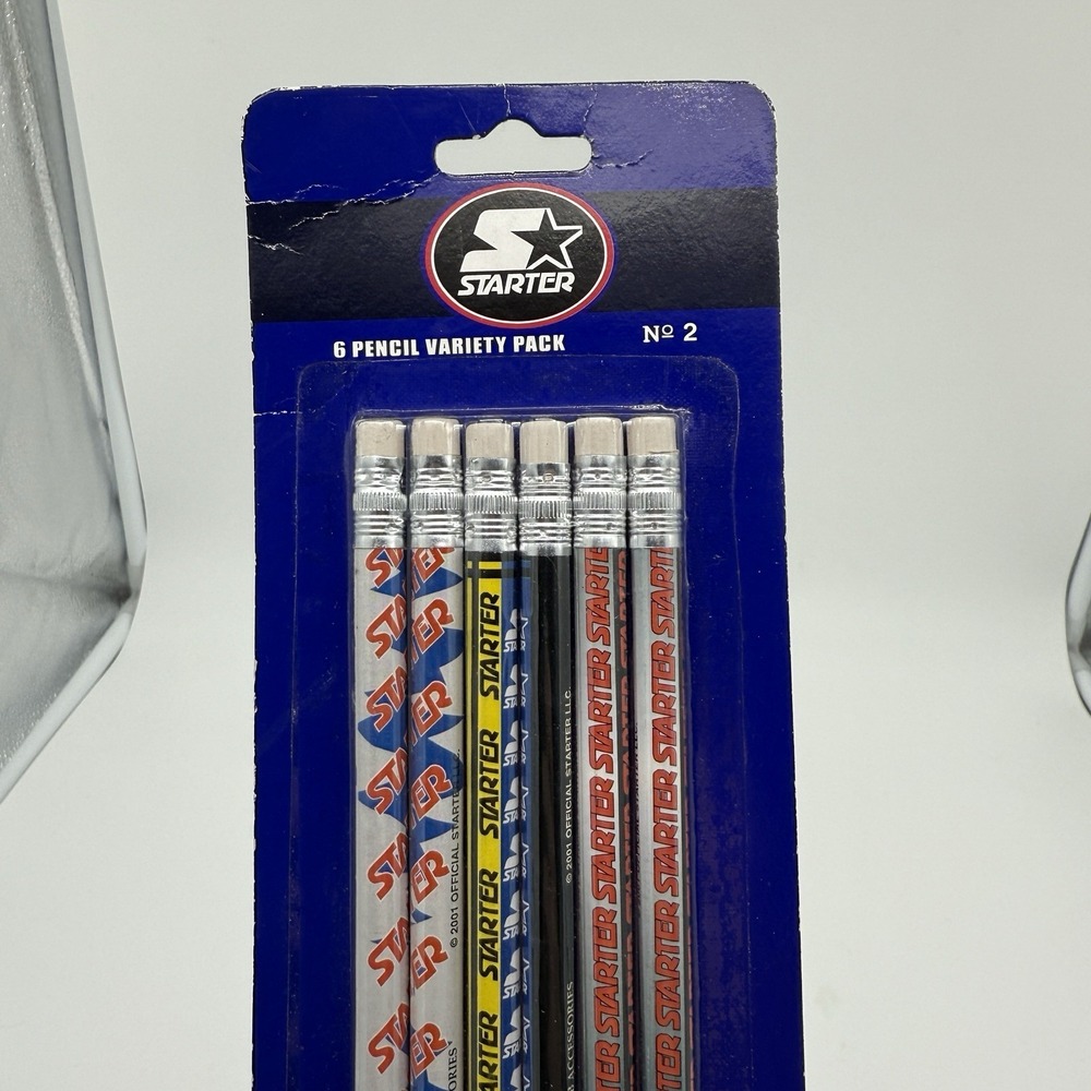 Vintage Starter #2 Pencils 6 Pack‎ Metallic Logo NIB 2001 Y2K School